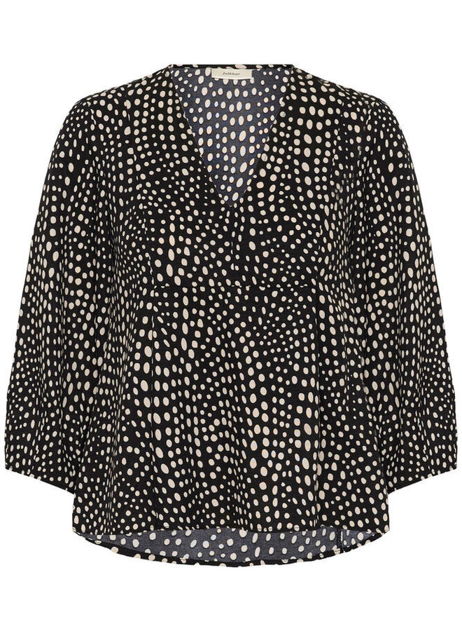 Blouse InWear Liberty noir à pois blanc