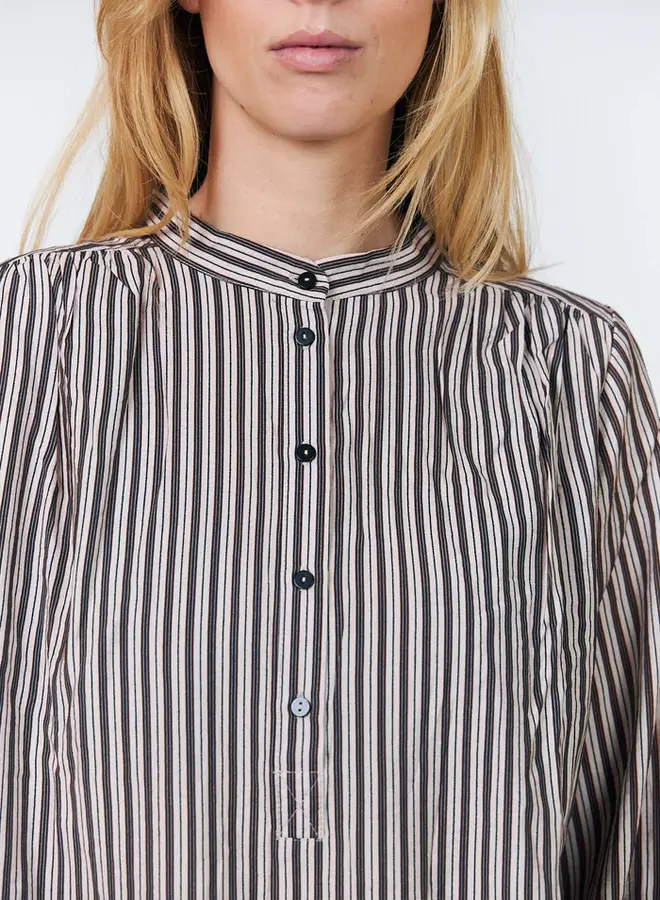 Blouse Lolly’s Laundry Lari rose rayée brune