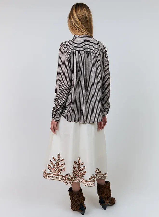 Blouse Lolly’s Laundry Lari rose rayée brune