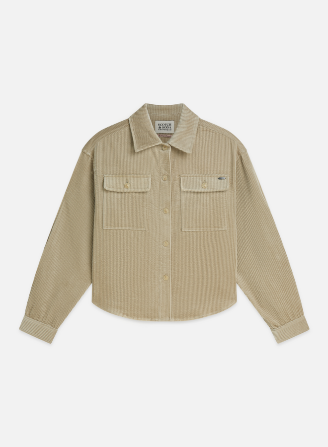 Chemise Scotch & Soda en corduroy beige aluminium