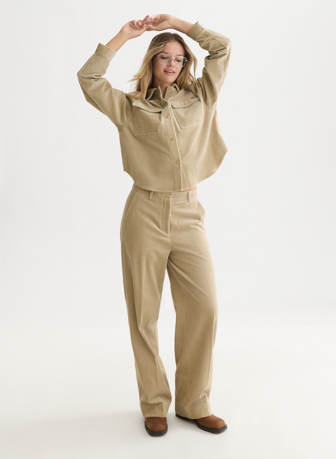 Chemise Scotch & Soda en corduroy beige aluminium
