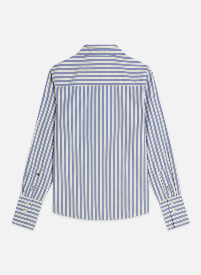 Chemise Scotch & Soda à col classique rayée bleu lilas, blanche & beige