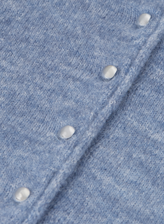 Cardigan Scotch & Soda à col montant boutonné bleu lilas mélange