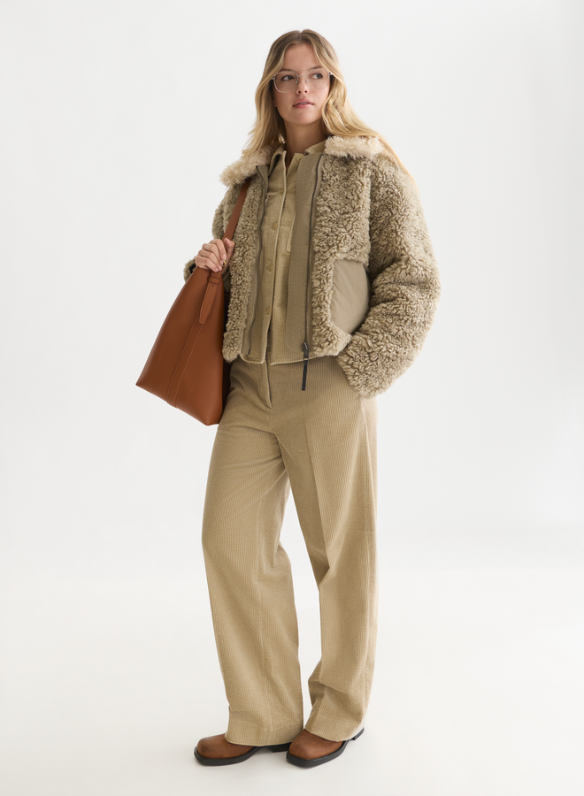 Pantalon Scotch & Soda en corduroy beige aluminium