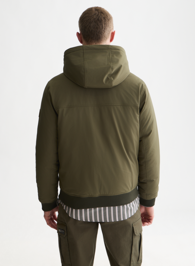Manteau Scotch & Soda court à capuche vert khaki