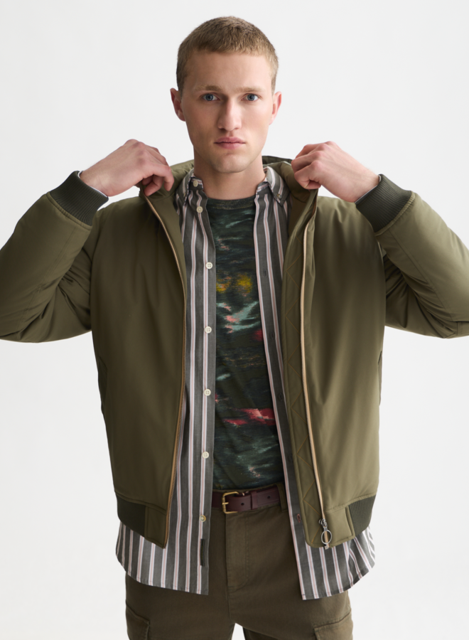 Manteau Scotch & Soda court à capuche vert khaki