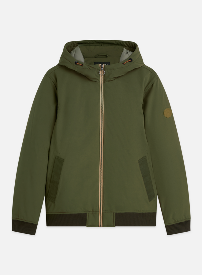 Manteau Scotch & Soda court à capuche vert khaki