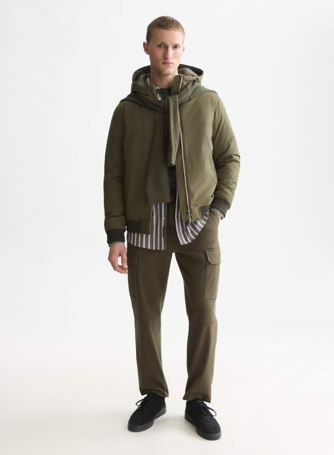 Manteau Scotch & Soda court à capuche vert khaki