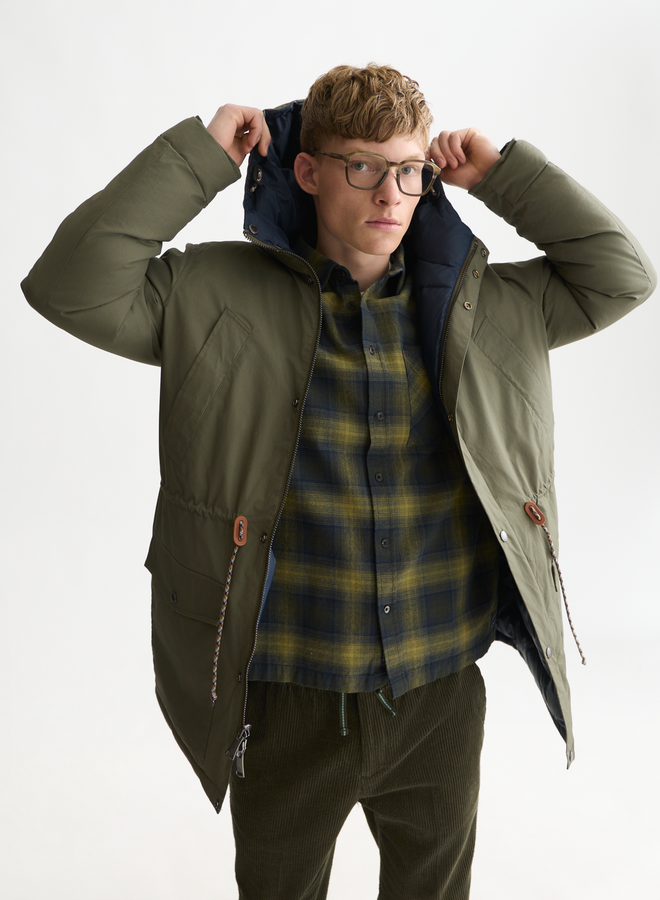 Manteau Scotch & Soda anorak réversible bleu marine & vert khaki