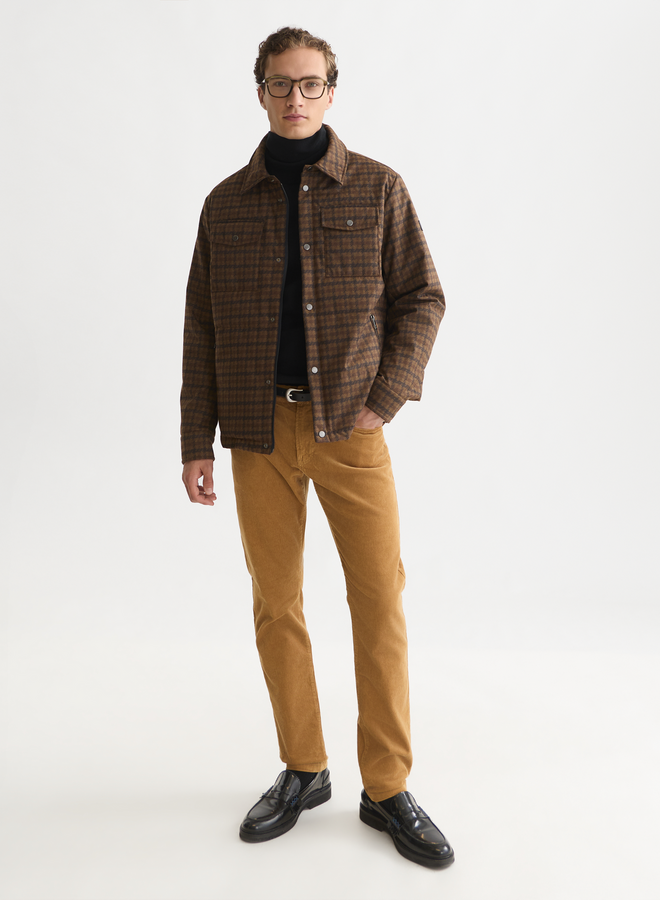 Manteau Scotch & Soda à col classique à carreaux bleu marine & brun rouille