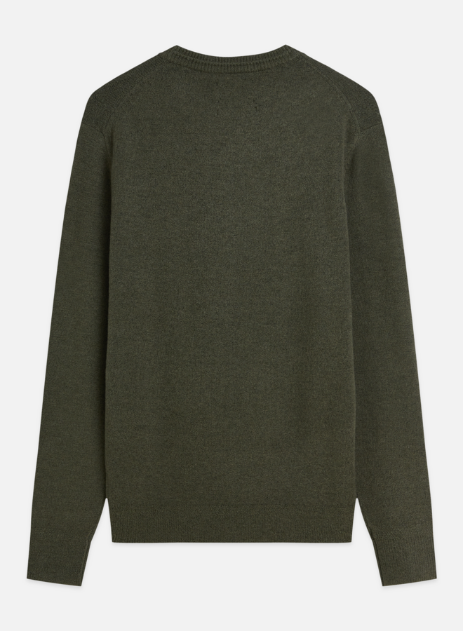 Tricot Scotch & Soda à col rond en lainage vert khaki