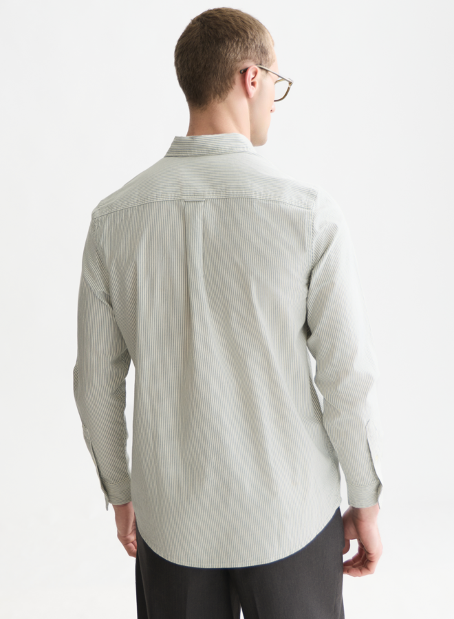 Chemise Scotch & Soda Oxford rayée vert khaki & blanche