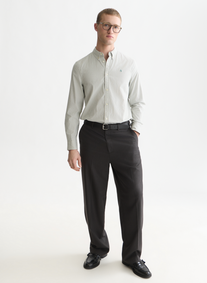 Chemise Scotch & Soda Oxford rayée vert khaki & blanche