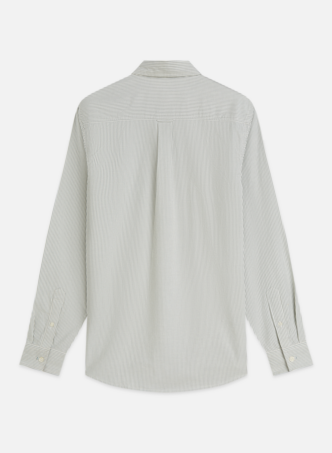 Chemise Scotch & Soda Oxford rayée vert khaki & blanche