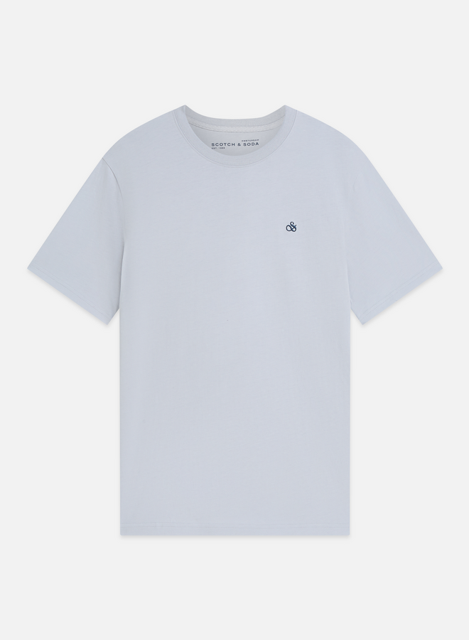 T-shirt Scotch & Soda signature bleu pâle à logo bleu marine