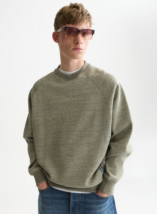 Chandail Scotch & Soda molletonné à manches raglans vert forêt chiné
