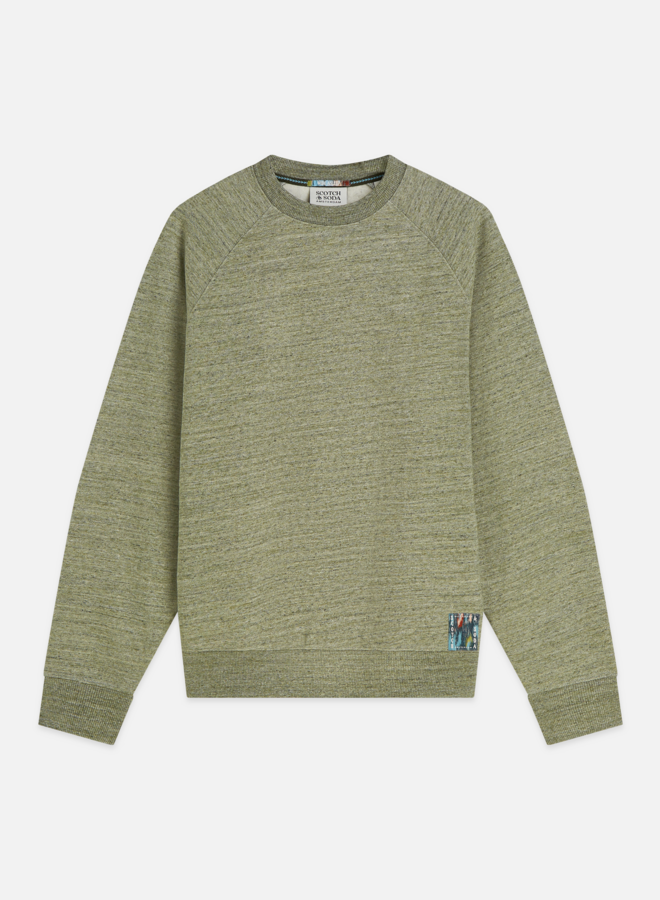 Chandail Scotch & Soda molletonné à manches raglans vert forêt chiné