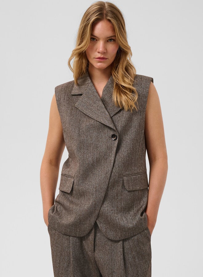 Veste Soaked Kango sans manches à chevrons brun ganache