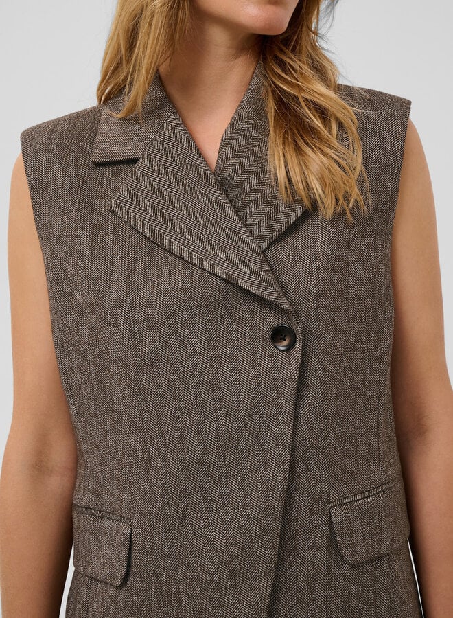 Veste Soaked Kango sans manches à chevrons brun ganache