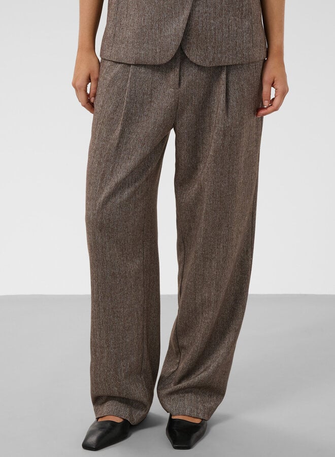 Pantalon Soaked Kango à chevrons brun ganache