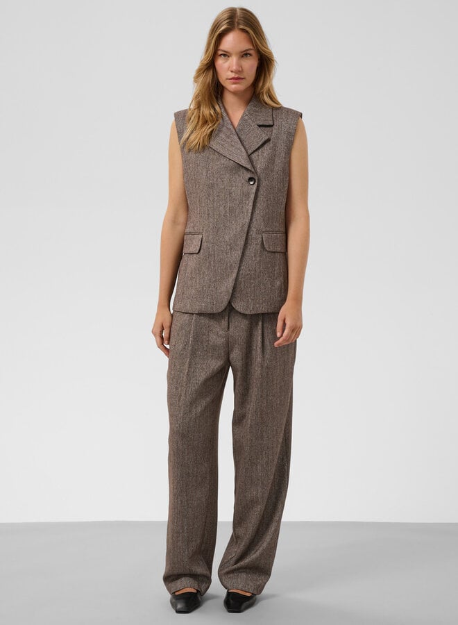 Pantalon Soaked Kango à chevrons brun ganache