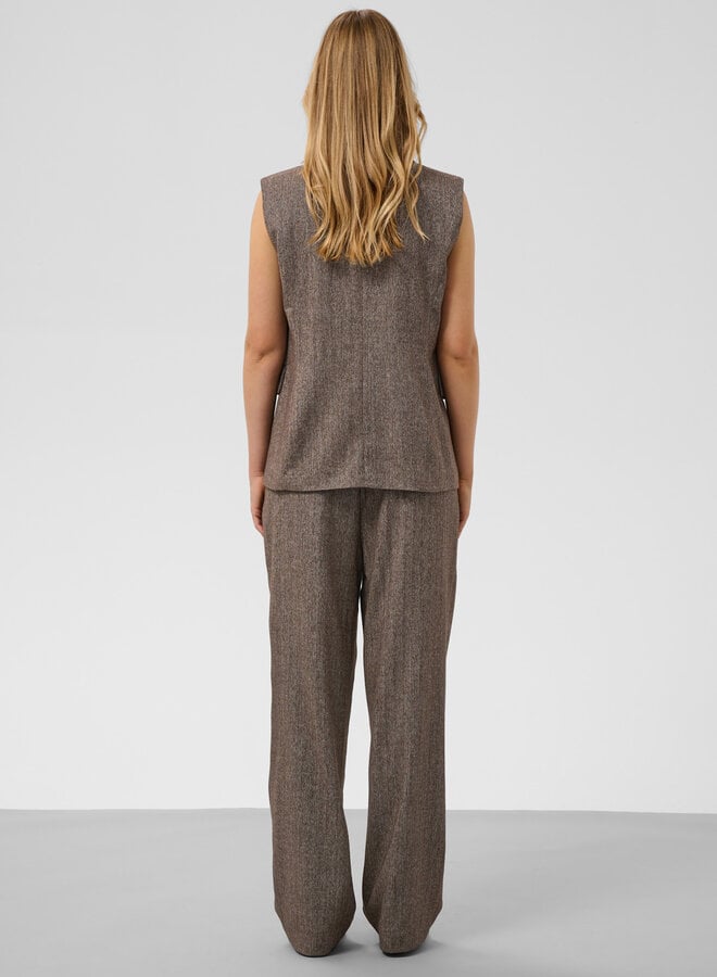 Pantalon Soaked Kango à chevrons brun ganache