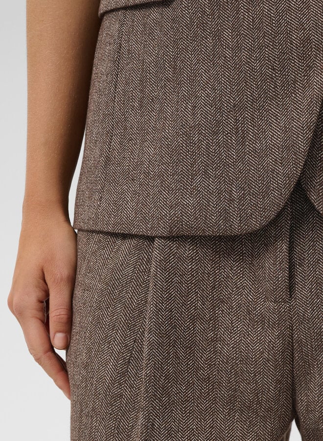Pantalon Soaked Kango à chevrons brun ganache