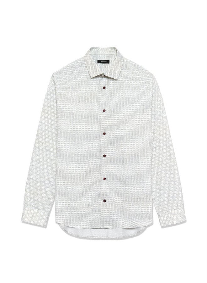 Chemise Matinique Trostol blanche imprimée ronds verts