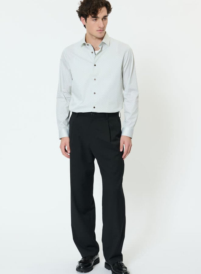 Chemise Matinique Trostol blanche imprimée ronds verts