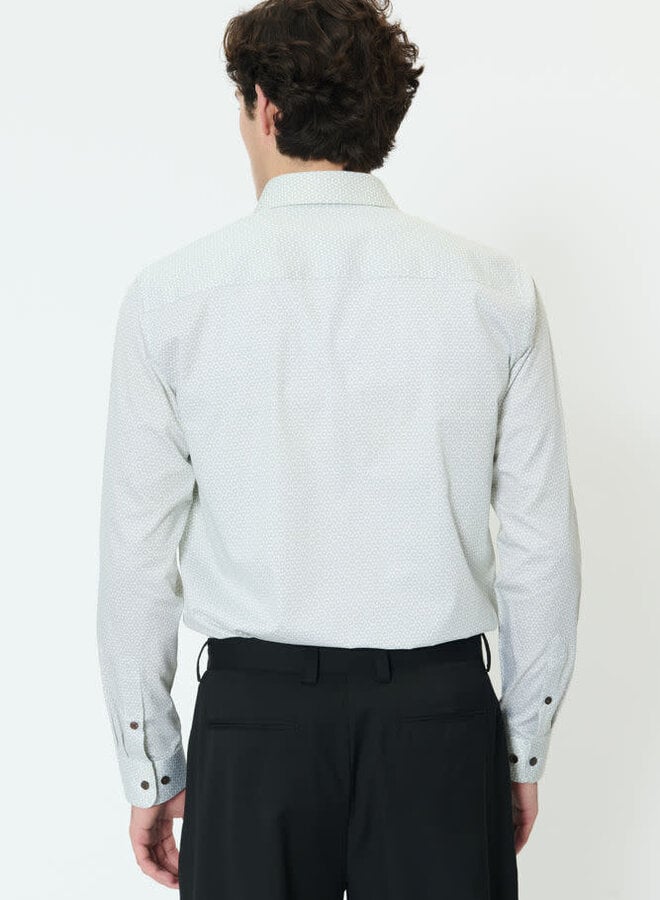 Chemise Matinique Trostol blanche imprimée ronds verts