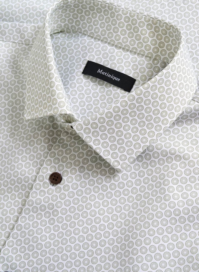 Chemise Matinique Trostol blanche imprimée ronds verts
