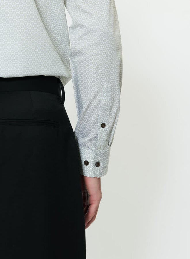 Chemise Matinique Trostol blanche imprimée ronds verts