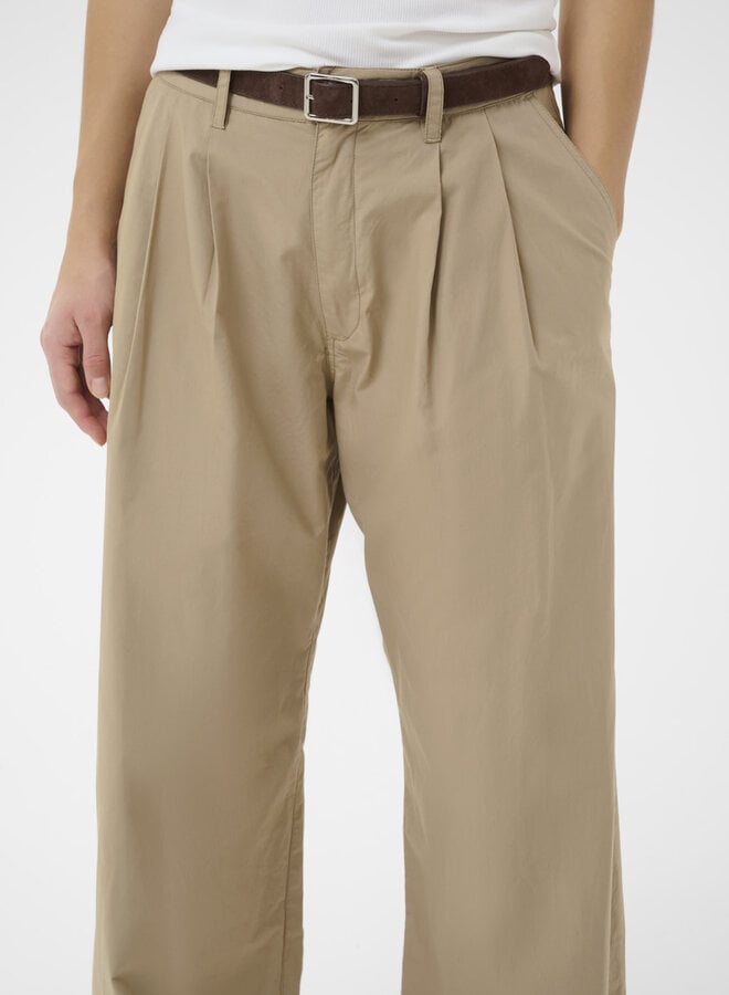 Pantalon Part Two Amaja à plis beige vison argenté