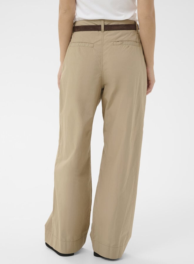 Pantalon Part Two Amaja à plis beige vison argenté