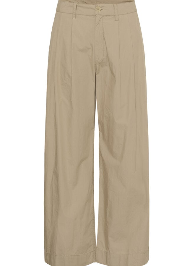 Pantalon Part Two Amaja à plis beige vison argenté