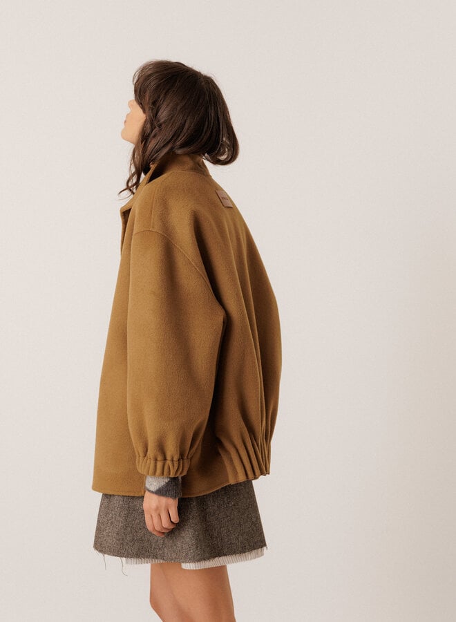 Manteau Indi & Cold à col montant beige camel