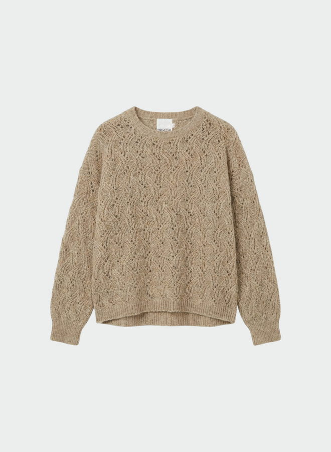 Tricot Indi & Cold à maille pointelle beige pierre