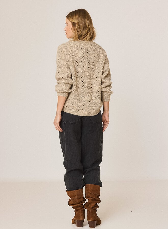 Tricot Indi & Cold à maille pointelle beige pierre