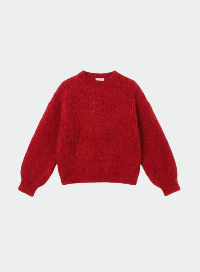 Tricot Indi & Cold en mélange de mohair rouge