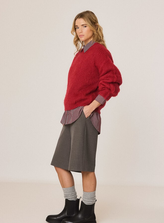 Tricot Indi & Cold en mélange de mohair rouge