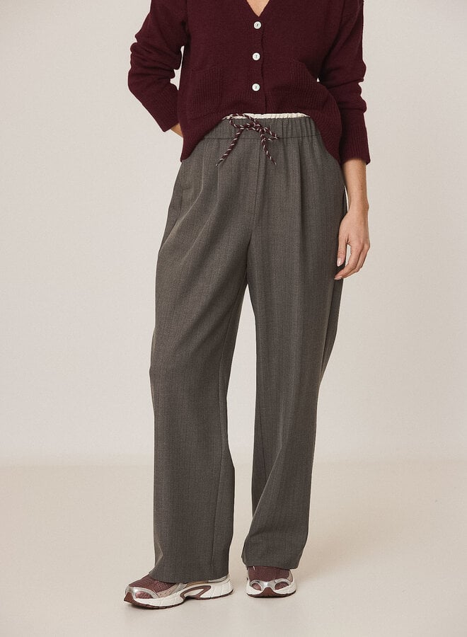 Pantalon Indi & Cold à taille élastique gris charcoal