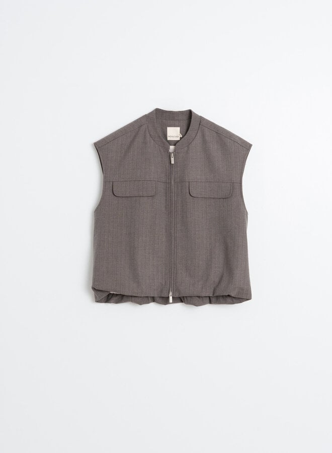 Veste Indi & Cold sans manches à zip gris charcoal