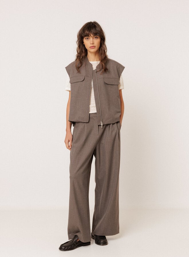 Veste Indi & Cold sans manches à zip gris charcoal