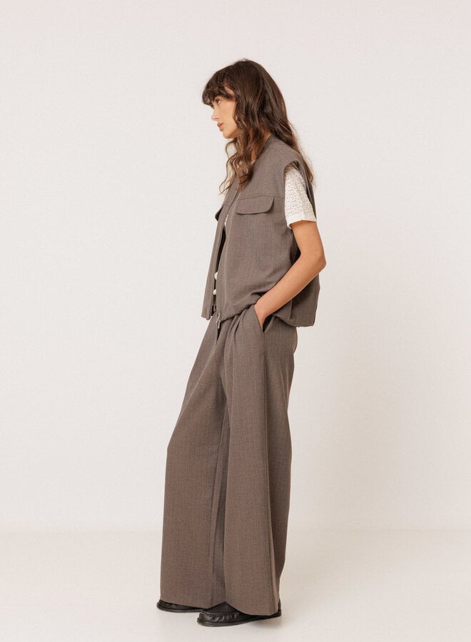 Veste Indi & Cold sans manches à zip gris charcoal