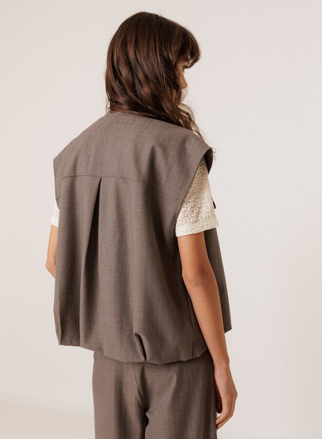Veste Indi & Cold sans manches à zip gris charcoal