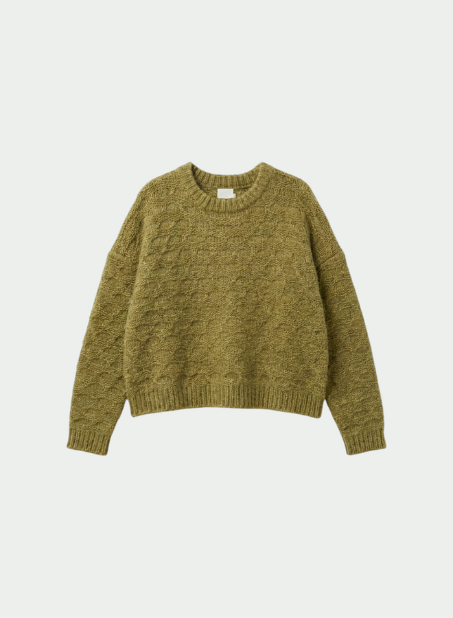 Tricot Indi & Cold à maille horizontale vert safari