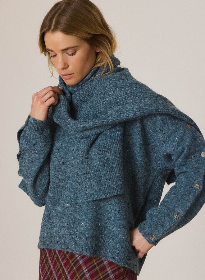 Foulard Indi & Cold bleu denim