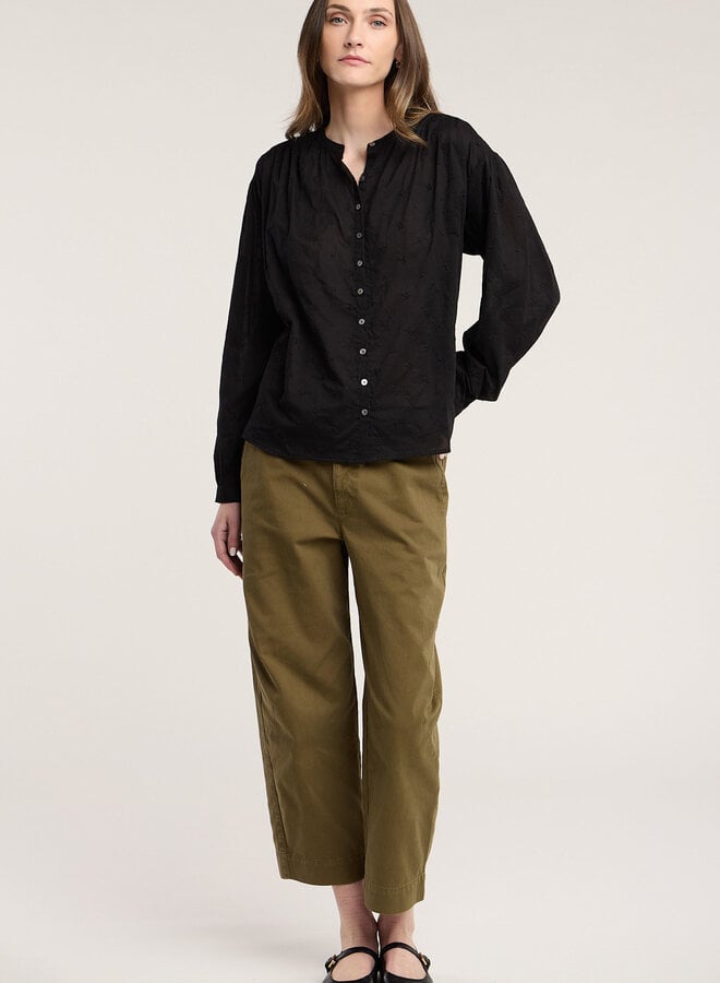 Blouse Velvet Julianne à étoiles brodées noire