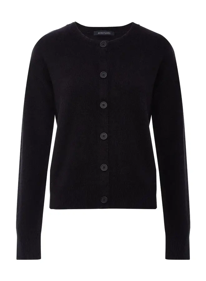 Cardigan Sanctuary Must-Have à col rond boutonné noir