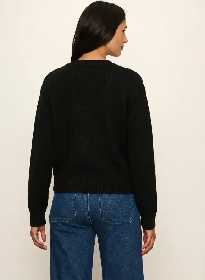 Cardigan Sanctuary Must-Have à col rond boutonné noir